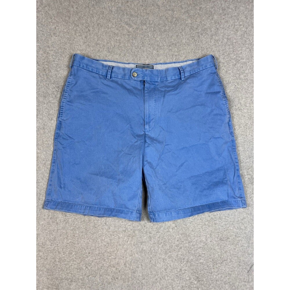 Peter Millar Chino Shorts 38 Blue Washed Flat Front Golf Golfing Outdoor Men